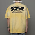 Gro Grocery X Scene Retro Logo Washed Faded Yellow Tee