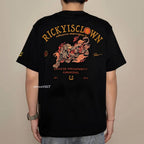 Ricky is Clown Fire Leopard Embroidered Tee