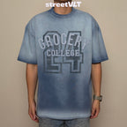 Gro Grocery Washed College Patchwork Sun Faded  Tee