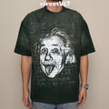 Gro Grocery Washed Einstein Graphic Faded Dark Green Tee